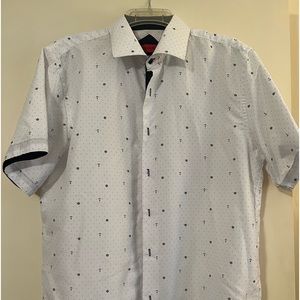 Short sleeve, button down, anchor print, American Breed brand, XL, paid $30